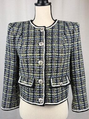 Veronica Beard Cropped Tweed Jacket Chanel Style Size 6